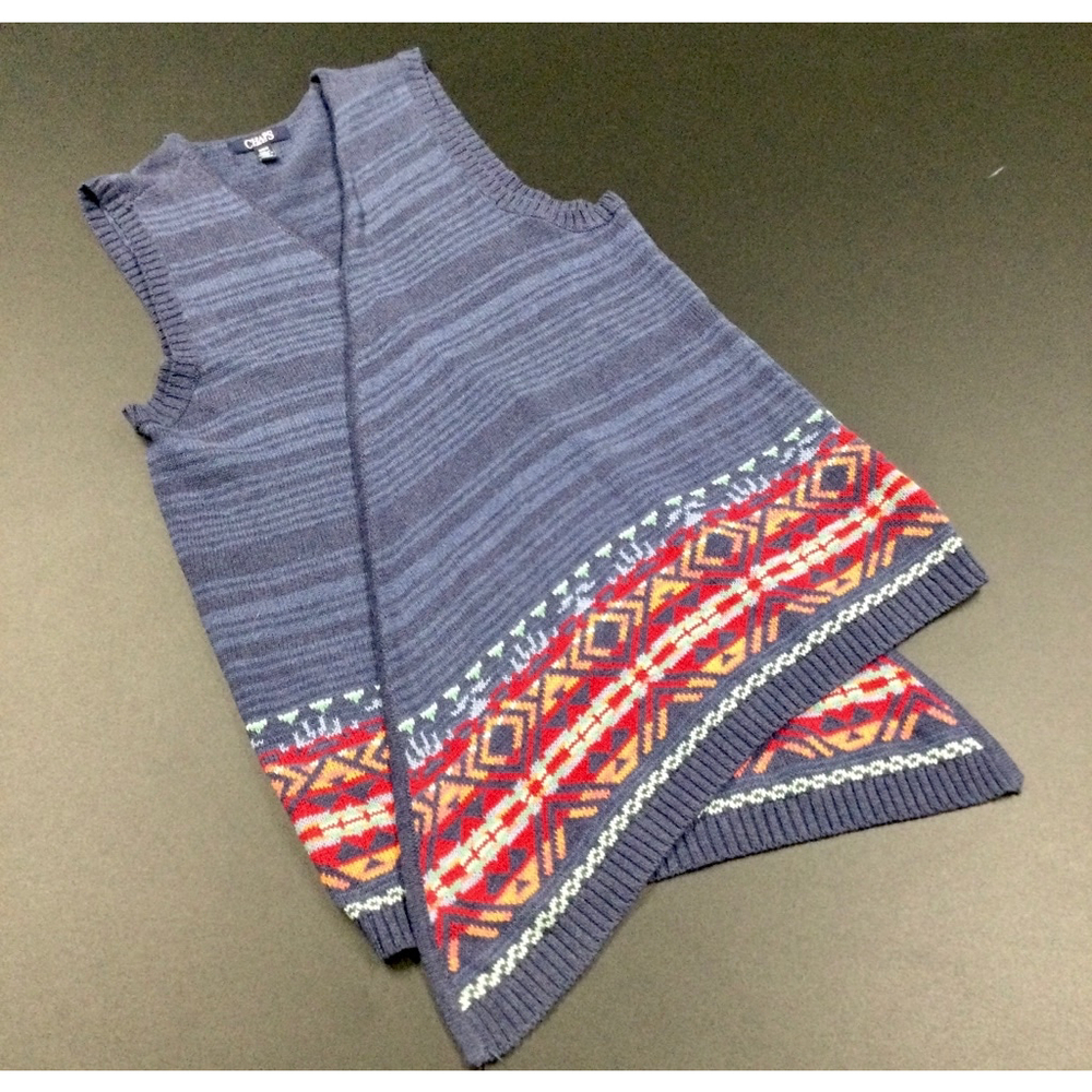 Women's Chaps Vest M/M Navy Multi